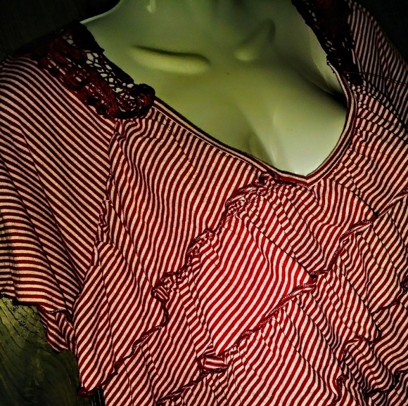 Cato Tops - Cato's Top Plus Size 18/20 Ruffle Peek A Boo NWT